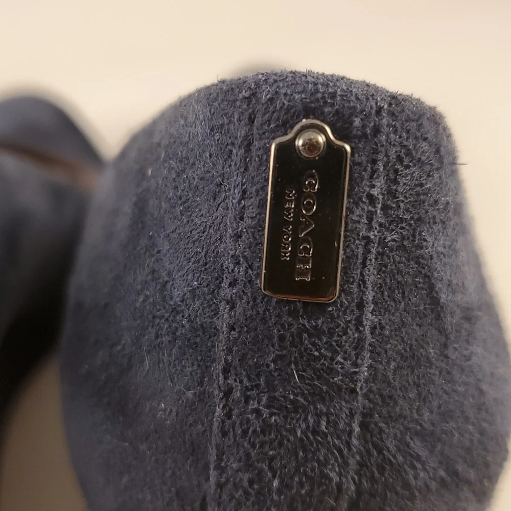 Coach Women's Blue Suede Pumps Size 8 1/2 Style Rileigh - Picture 5 of 11